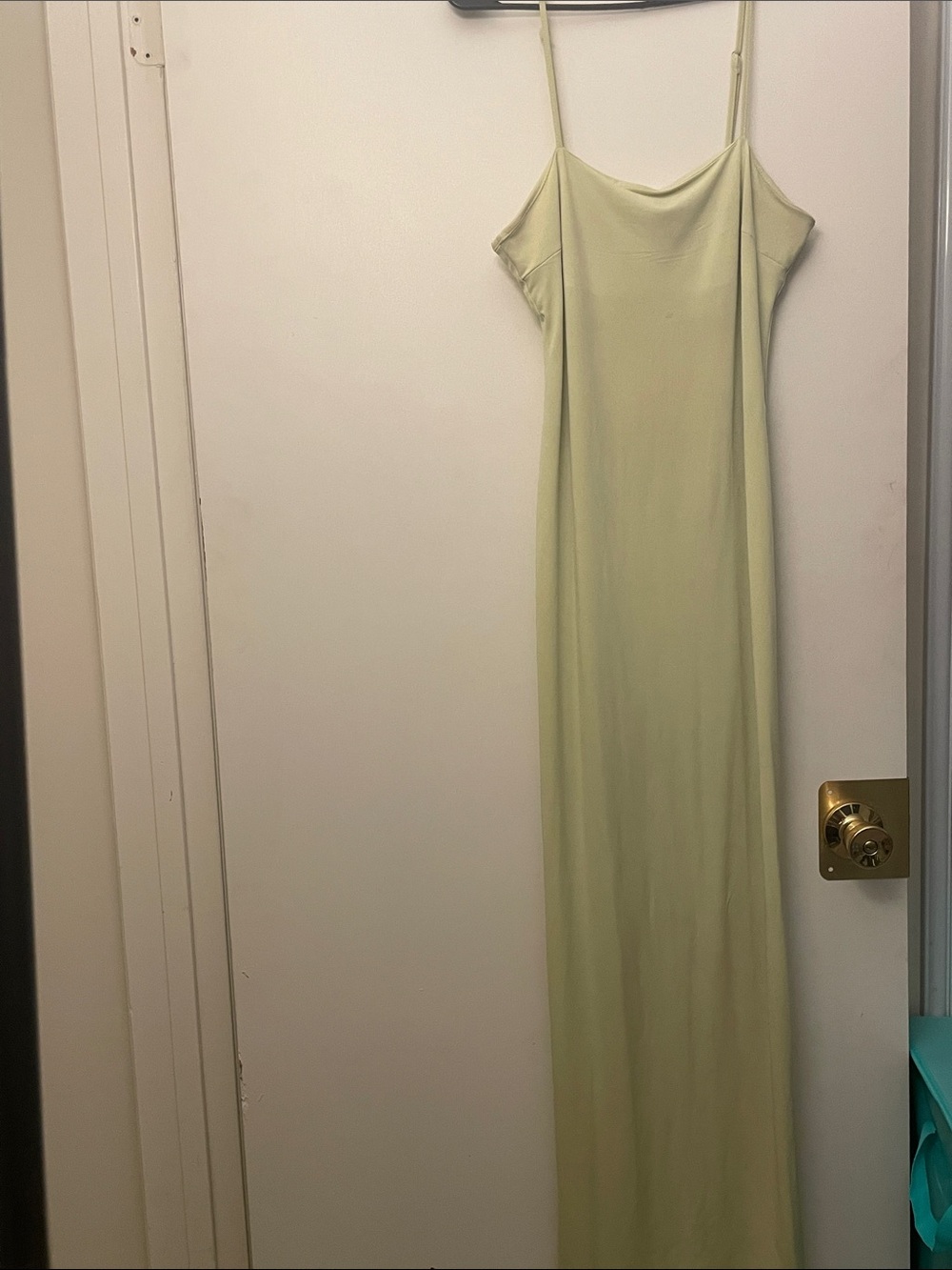 Forever 21 Pale Lime Slip Maxi Dress with Spaghetti Straps